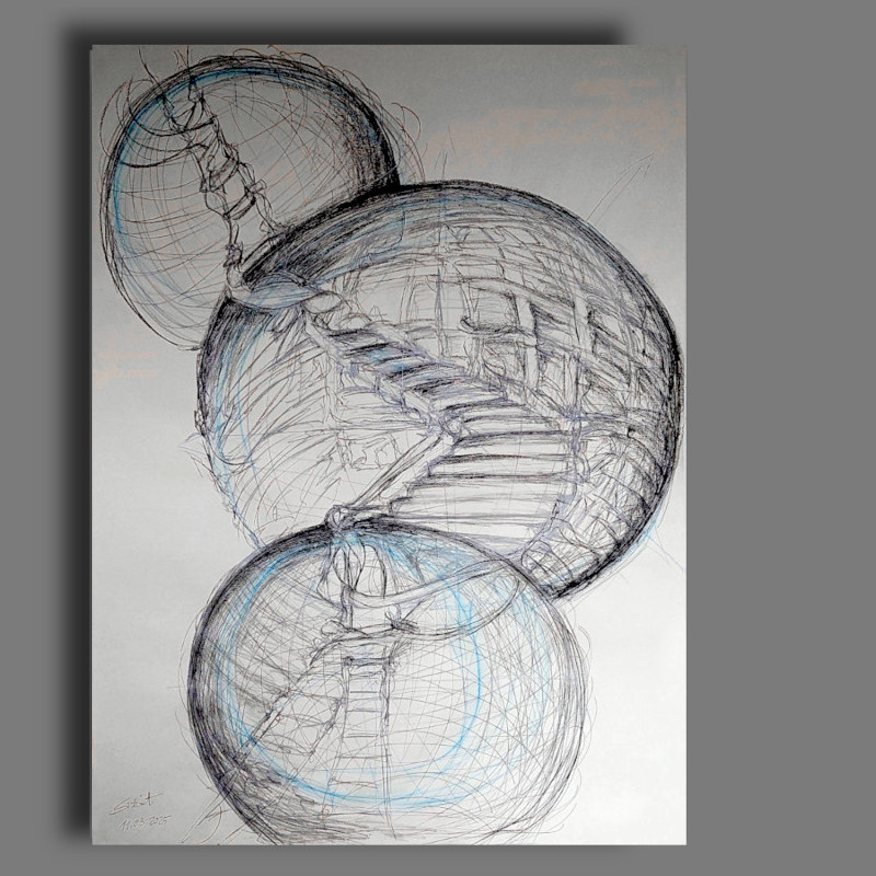 Title: Ascension, 60cm x 80cm, Graphite, Charcoal, Pastell 2025