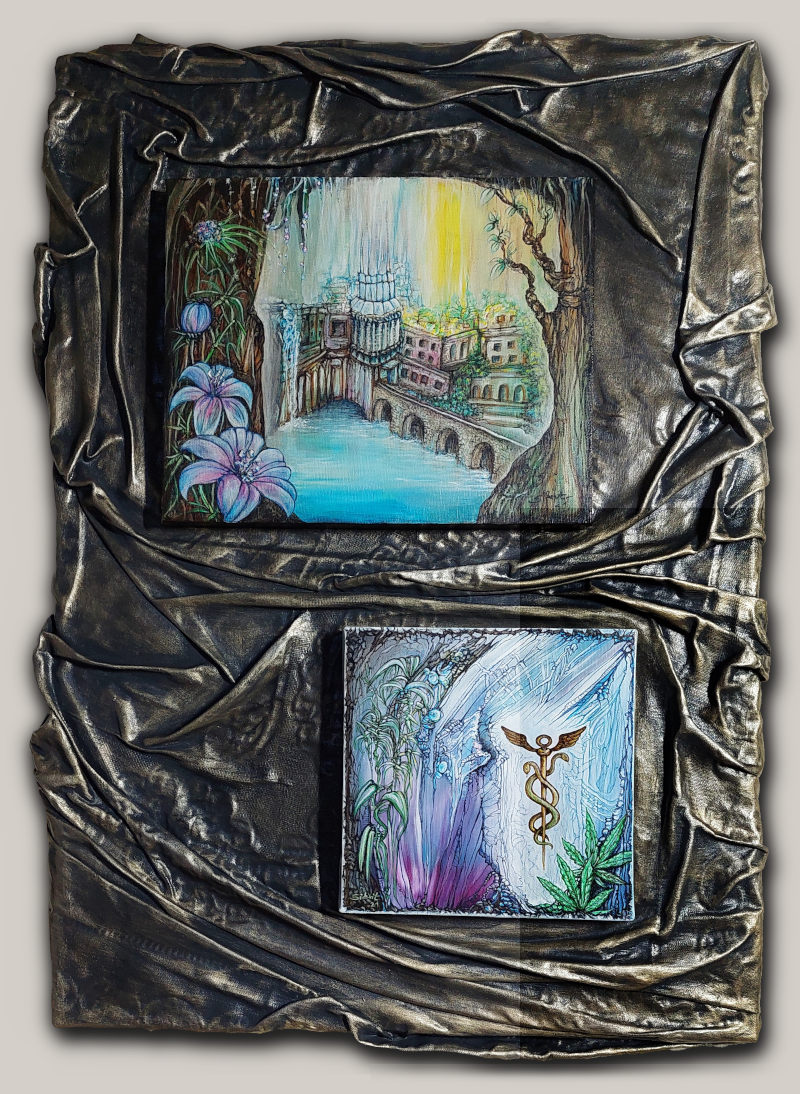 Title: Pandora's Package Framework V2, Mixed Media Acryl +more, 54 cm x 72 cm, 2024