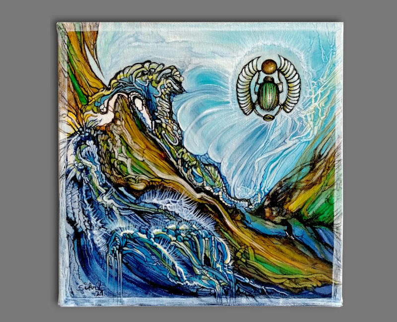 Title: Skarabäus, Acryl, 20cm x 20cm 2021