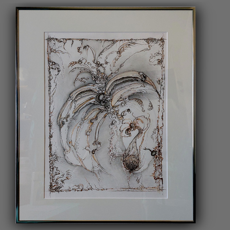 Title: Spirit of Jiaogulan, Pen and Ink 36 cm x 48 cm, 2023