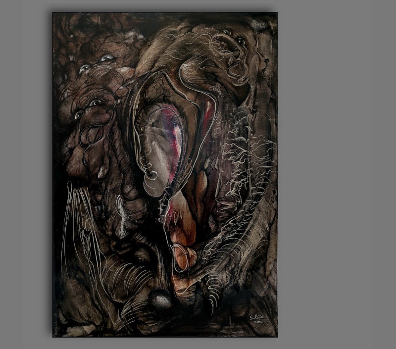 Title: Whispers at the Darkest Hour, Acryl 80cm x 100cm, 2022